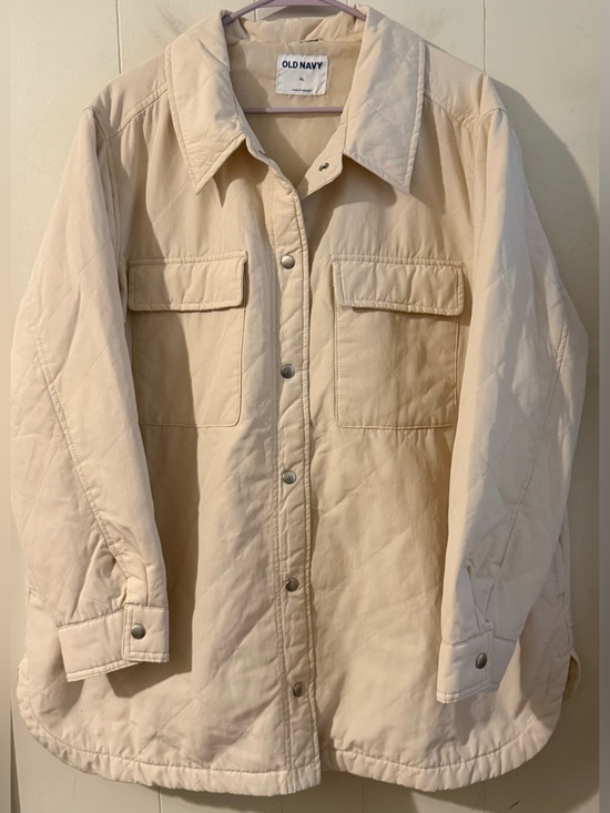 Old Navy Jackets & Blazers - Old Navy Women’s Cream Quilted Utility Shacket NWT, Size XL